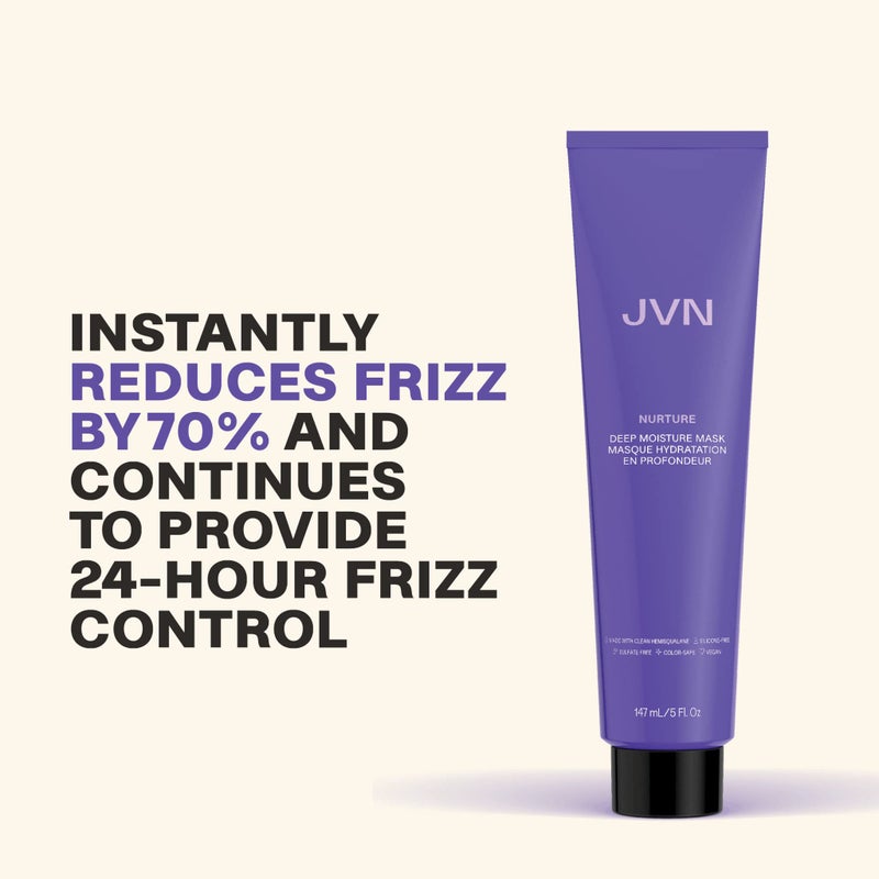 JVN Nurture Deep Moisture Mask, Hydrating Hair Mask Conditioning Treatment, Reduces Frizz & Adds Nourishment, All Hair Types, Sulfate Free (5 Fl Oz) - Image 3