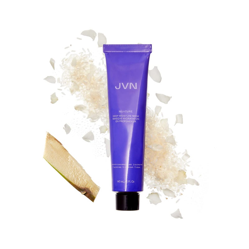 JVN Nurture Deep Moisture Mask, Hydrating Hair Mask Conditioning Treatment, Reduces Frizz & Adds Nourishment, All Hair Types, Sulfate Free (5 Fl Oz) - Image 4
