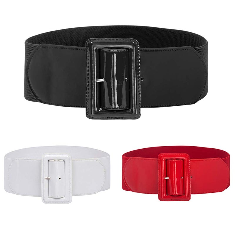 GRACE KARIN GRACE KARIN 3 Pack Womens Vintage Waist Belt Wide Elastic Stretch Cinch Belt S  - Image 3