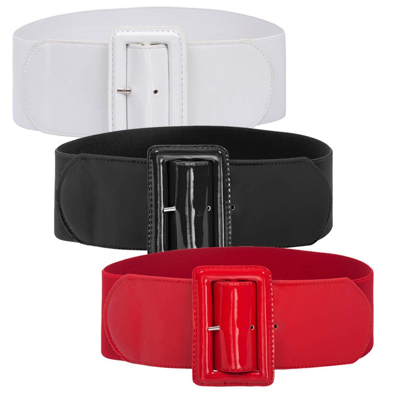 GRACE KARIN GRACE KARIN 3 Pack Womens Vintage Waist Belt Wide Elastic Stretch Cinch Belt S  - Image 1