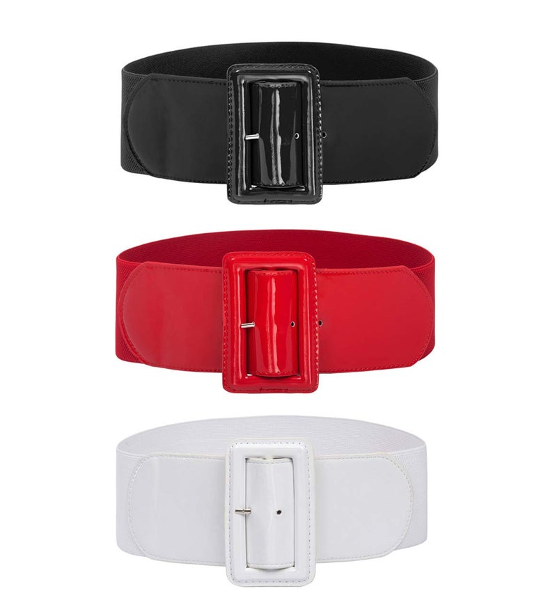 GRACE KARIN GRACE KARIN 3 Pack Womens Vintage Waist Belt Wide Elastic Stretch Cinch Belt S  - Image 2