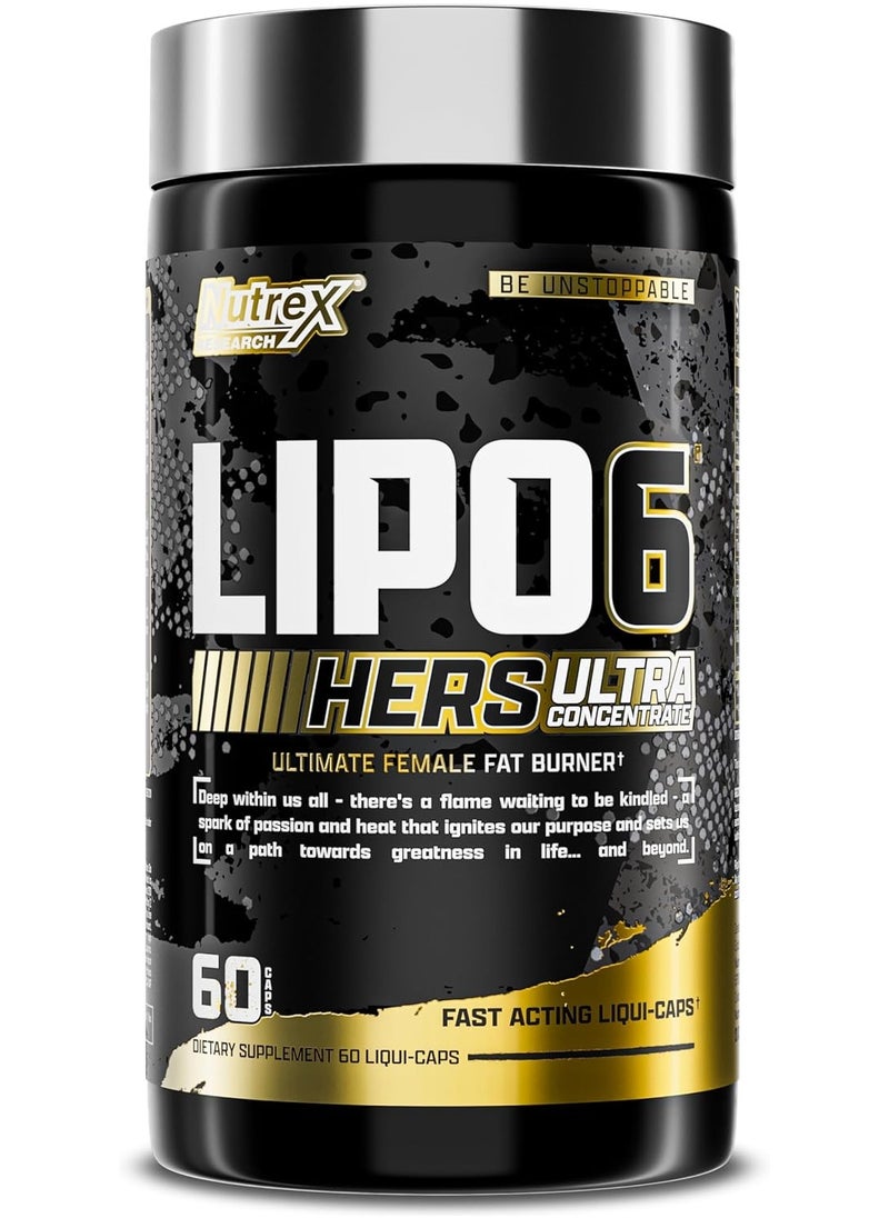 Nutrex Research Lipo-6 Black Hers Ultra Concentrate Weight Loss Pills for Women Fat Burner 60 Capsule  - Image 1