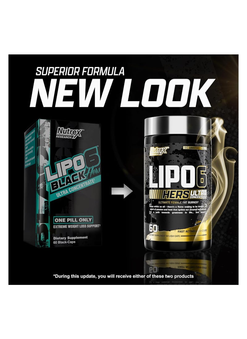 Nutrex Research Lipo-6 Black Hers Ultra Concentrate Weight Loss Pills for Women Fat Burner 60 Capsule  - Image 4