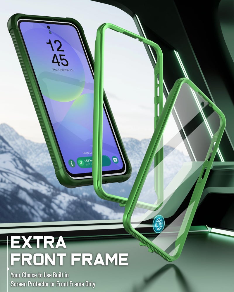 Poetic Guardian Case for Samsung Galaxy A36 5G, [2 Front Frame] [20 FT Mil-Grade Drop Tested] [Screen Protector Work with Fingerprint ID] Full Body Shockproof Rugged Clear Cover, Green/Clear - Image 4