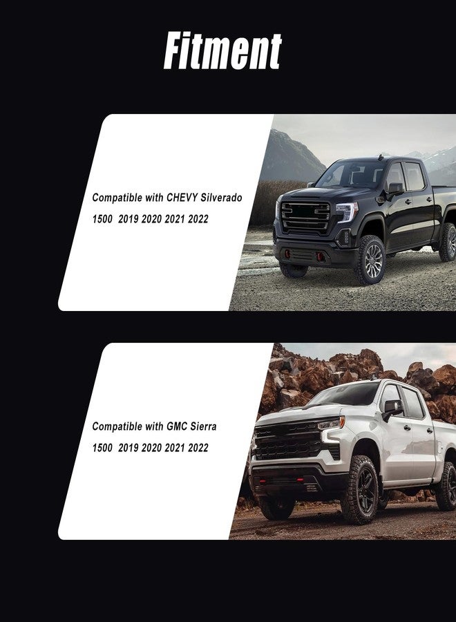 FZJDSD 6Pcs Gloss Black Cover Pillar Posts Door Window Trim Compatible with Chevy Silverado GMC Sierra 1500 2019 2020 2021 2022 - Image 2