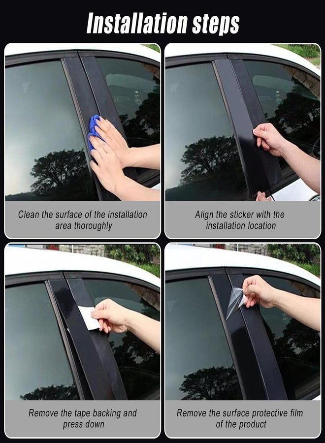 FZJDSD 6Pcs Gloss Black Cover Pillar Posts Door Window Trim Compatible with Chevy Silverado GMC Sierra 1500 2019 2020 2021 2022 - Image 5