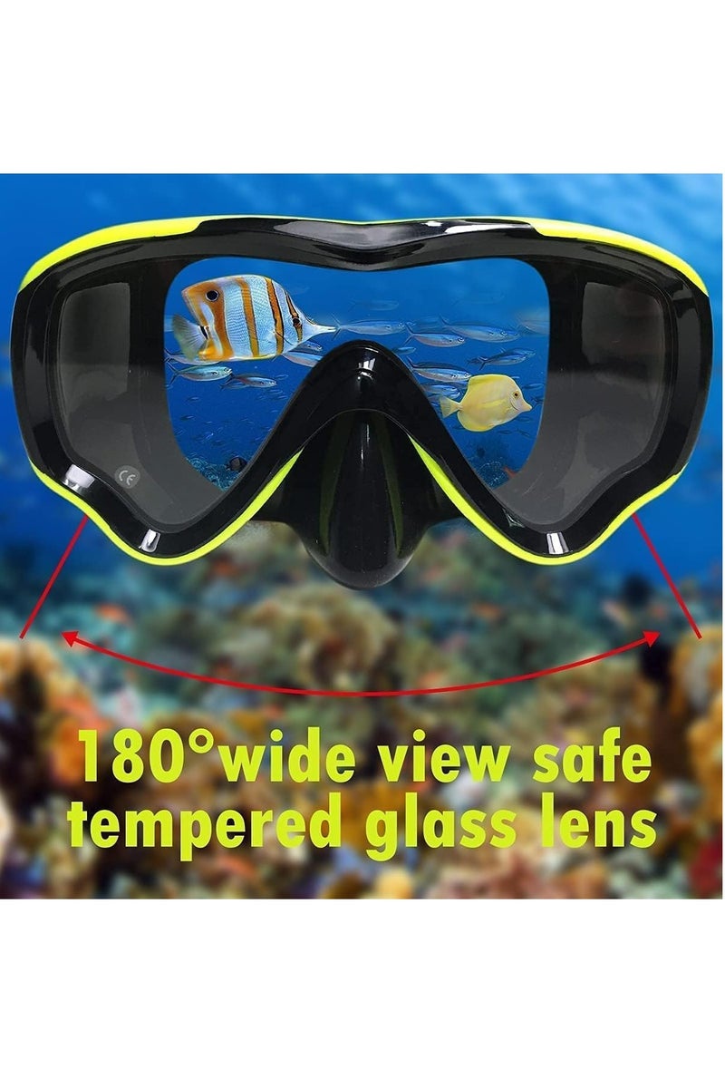 أوزيغالور 2 قطعة نظارات غطس للأطفال، قناع غطس بانورامي 180 درجة، نظارات سباحة مضادة للضباب ومضادة للتسرب للأطفال من 5 إلى 12 سنة - Image 3