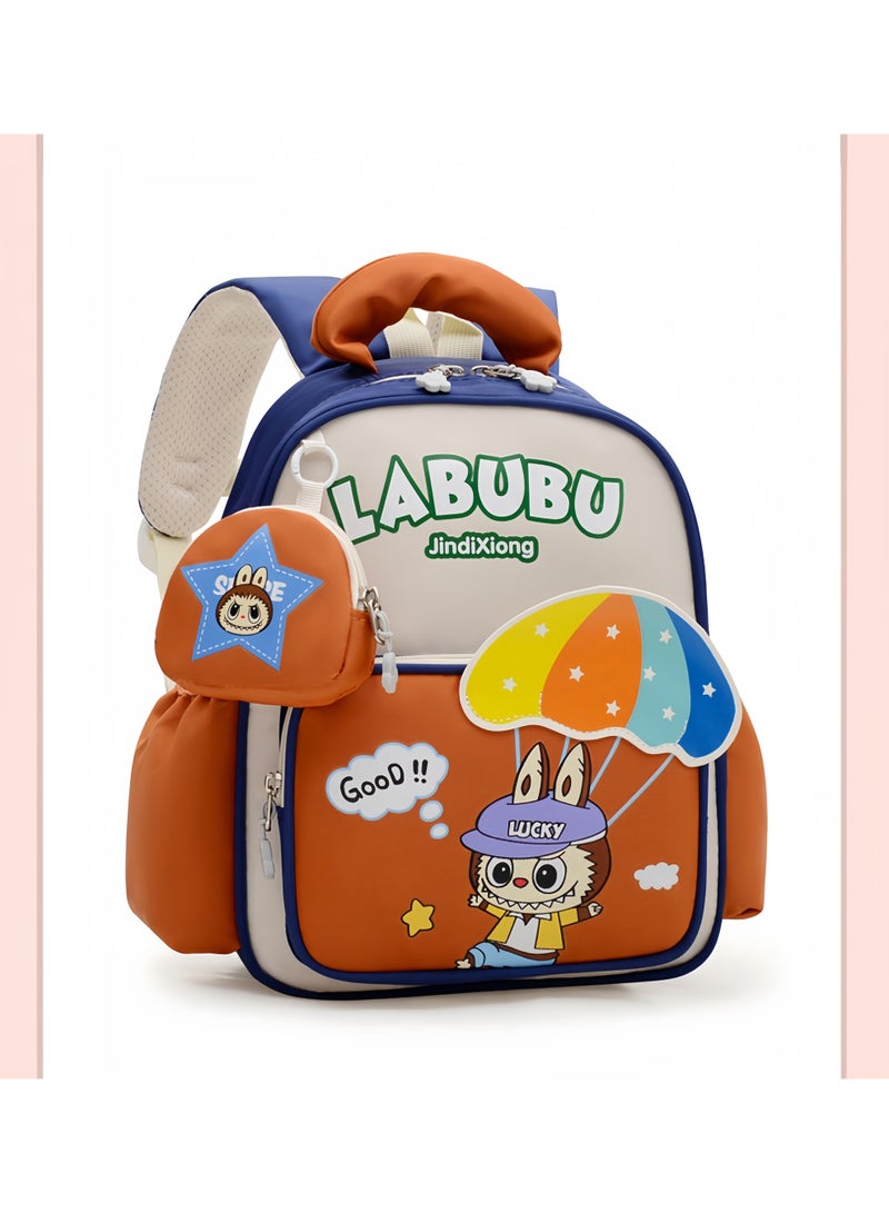 لابوبو حقيبة مدرسية جديدة رائعة لرياض الأطفال، حقيبة ظهر خفيفة الوزن من القماش للأطفال، بتصميم كرتوني لطيف للأولاد والبنات - Image 2