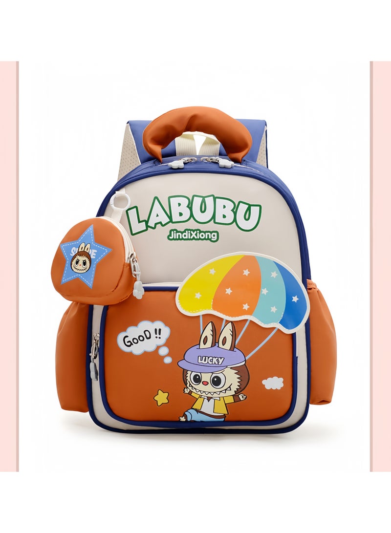 لابوبو حقيبة مدرسية جديدة رائعة لرياض الأطفال، حقيبة ظهر خفيفة الوزن من القماش للأطفال، بتصميم كرتوني لطيف للأولاد والبنات - Image 1