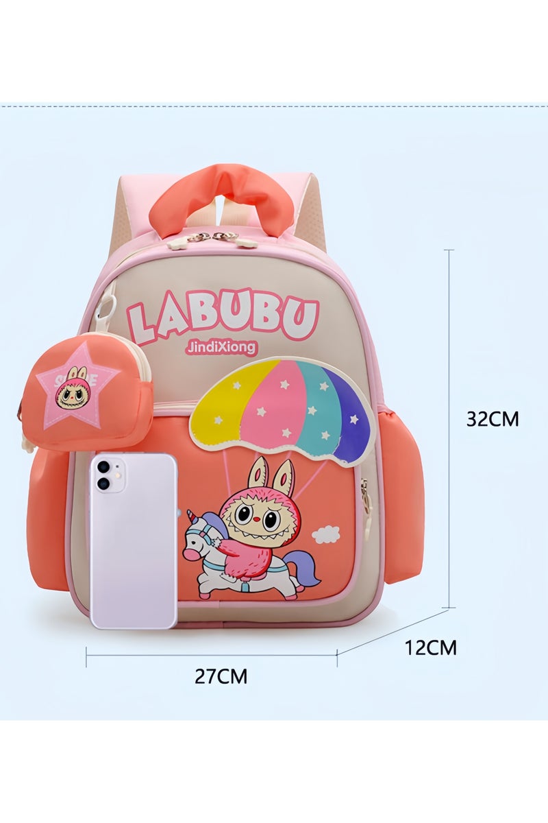 لابوبو حقيبة مدرسية جديدة رائعة لرياض الأطفال، حقيبة ظهر خفيفة الوزن من القماش للأطفال، بتصميم كرتوني لطيف للأولاد والبنات - Image 4