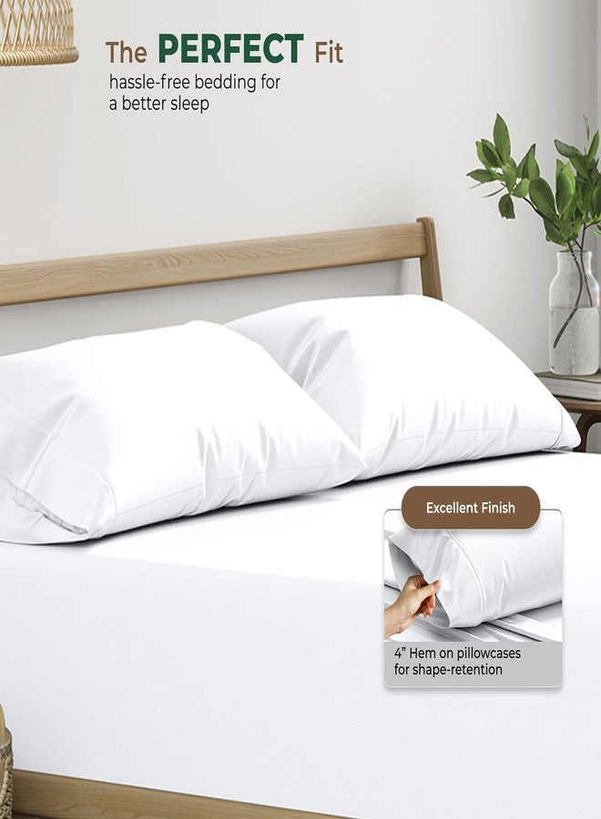 Thread Spread 100% Organic Cotton Pillow Cases Set of 2 Queen/Standard Size - Soft, Cooling, Crisp & Breathable Organic Cotton Percale Weave Pillowcase for Queen Pillow (White), GOTS Certified - Image 4