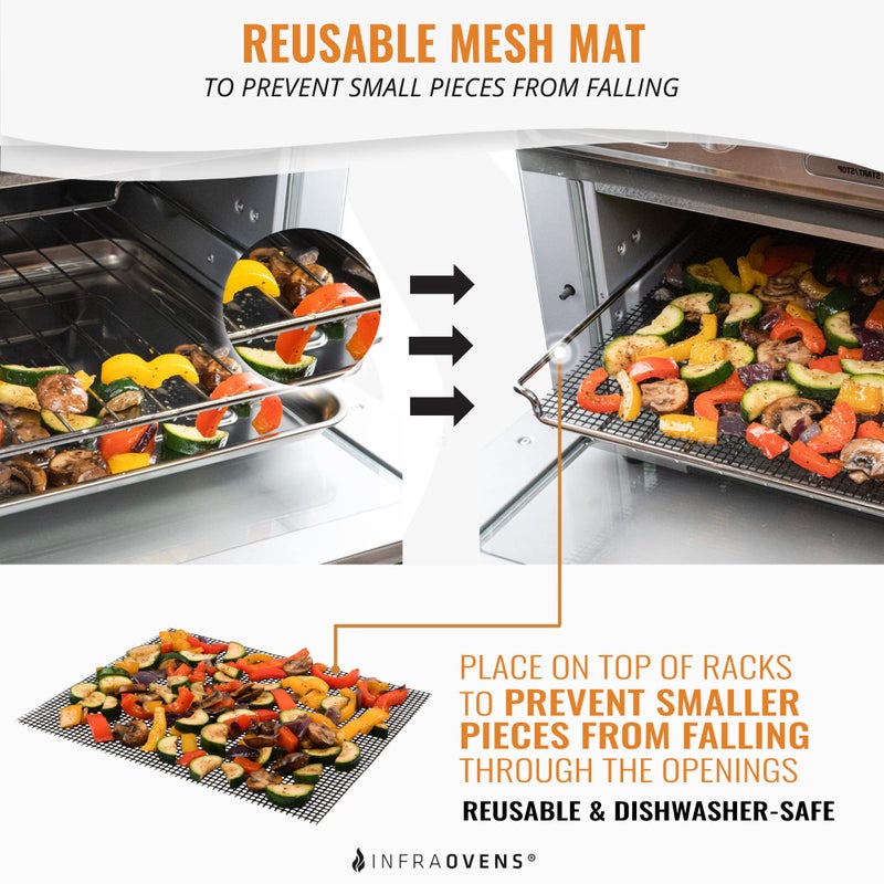 INFRAOVENS Reusable Liners for Toaster Oven Air Fryer 9 x 11 Accessories Compatible with Breville, Black & Decker, Cuisinart, Emeril Lagasse + More, Perforated Non-Stick Mats for Baking, Cooking, Oven Rack - Image 5