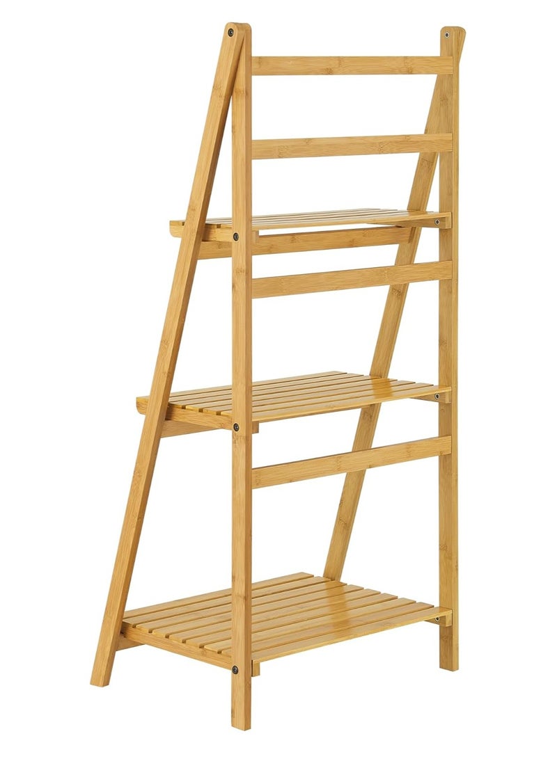 DubaiGallery 3-Tier Bamboo Ladder Shelf - Image 3