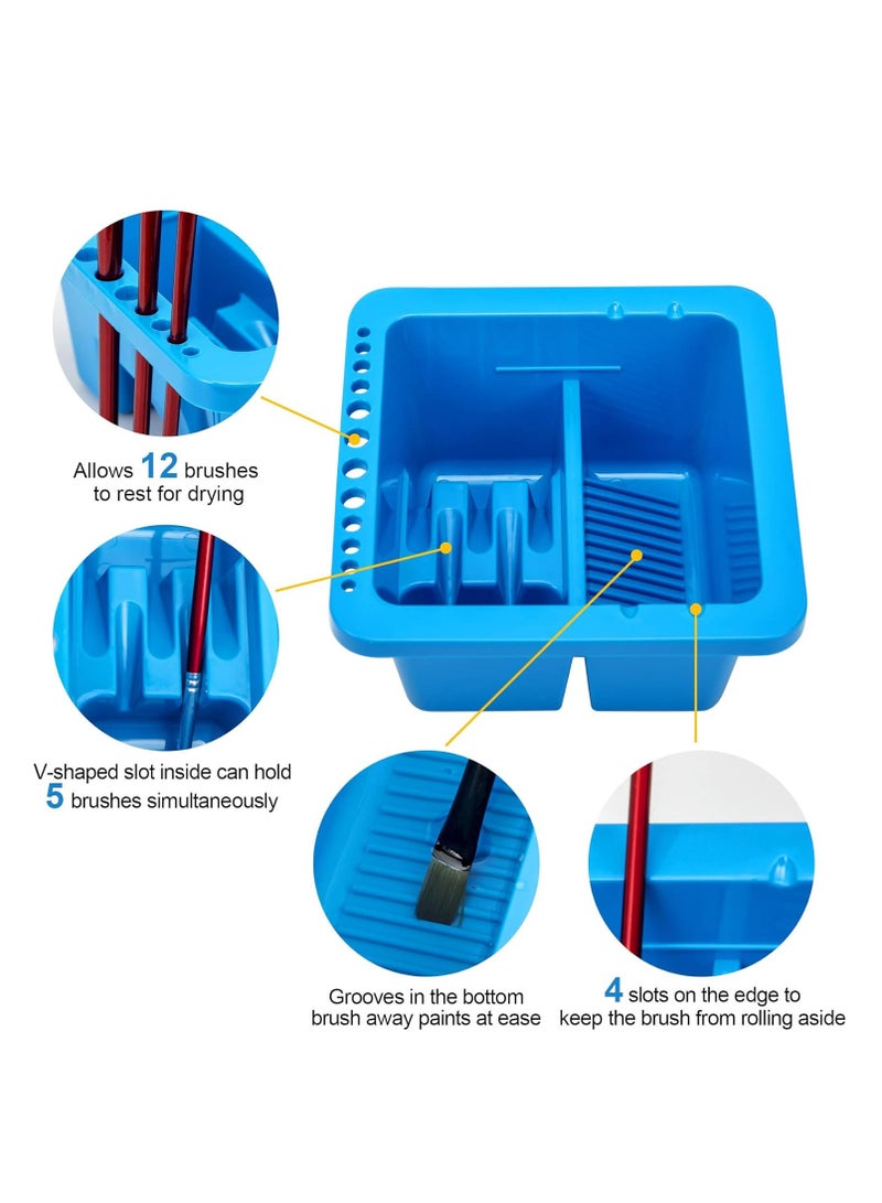 MYLIFEUNIT MyLifeUNIT Paint Brush Cleaner, Paint Brush Holder and Organizers for Acrylic, Watercolor, and Water-Based Paints (Blue) - Image 2