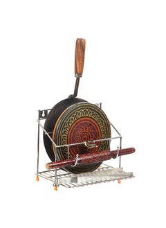 Amaze Amaze Chakla Belan Tawa Chimta Stand for Kitchen 5.5mm Wire - 100% Rust-Free Stainless Steel Rolling Pin Board Holder Wall Mount Stand 4 in1 Holder - oack of 1  - Image 3
