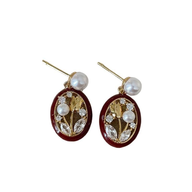 Gold Pearl Earrings in 925 Sterling Silver and Lightweight Huggie Profile for Daily Wear and Elegant Styling - NADI - Image 3