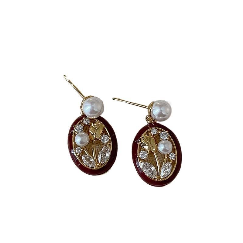 Gold Pearl Earrings in 925 Sterling Silver and Lightweight Huggie Profile for Daily Wear and Elegant Styling - NADI - Image 1