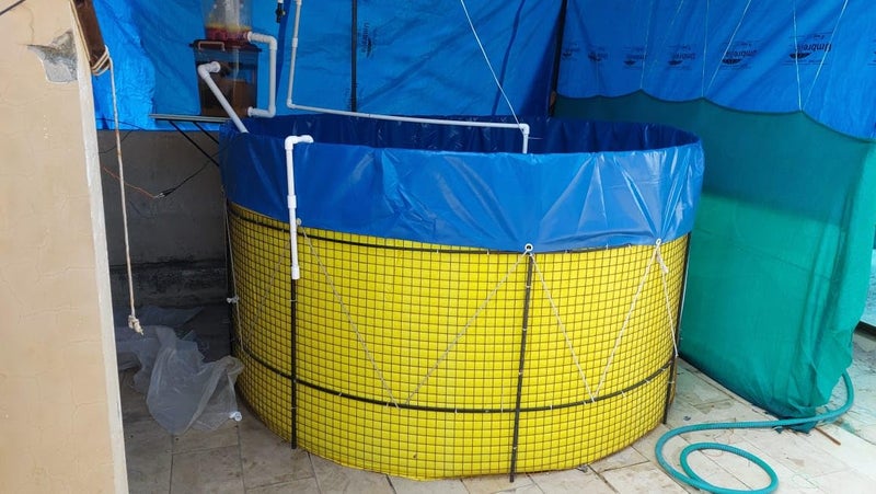 Tarpaulin 2 Diameter 1000 GSM for 4500 LTR Multicolor Biofloc Fish Farming Tank Round Pond Weight 1257 Kg Height 15 Mtr - Image 3