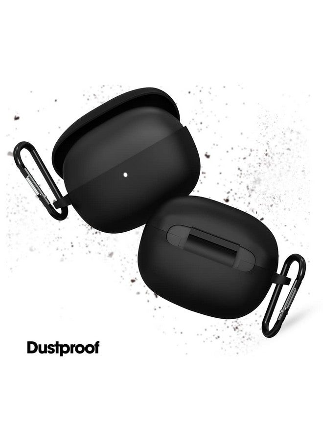 Sounce Redmi Buds 3 Lite Xiaomi Case Cover Silicone Protective Shockproof Dustproof Case with Keychain [Black]-(Case Cover Only) - Image 4