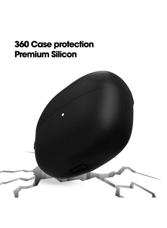 Sounce Redmi Buds 3 Lite Xiaomi Case Cover Silicone Protective Shockproof Dustproof Case with Keychain [Black]-(Case Cover Only) - Image 3