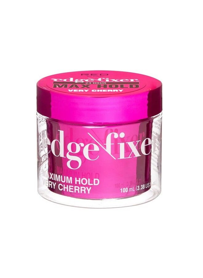 Red by Kiss Edge Fixer 24 Hour Maximum Hold Edge Wax No Flaking Biotin B7 Infused Hair Gel 3.38 Fl.Oz (Very Cherry)  - Image 1