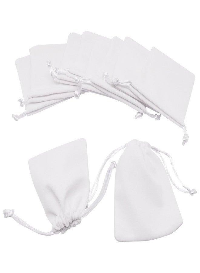 GDFYMI 10pcs Velvet Bags with Drawstrings, Small Drawstring Pouch for Wrapping Mini Gift, Jewelry, 3x4 Inches (White - Image 5