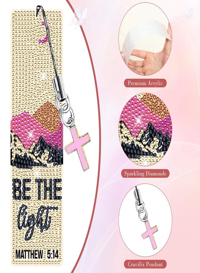 INSYOHO Christian Diamond Art Bookmarks Kit - DIY Diamond Painting Bookmarks with Bible Verses, Religious Bookmark for Adults for Bible Journaling, Prayer & Worship Accessories - Image 3