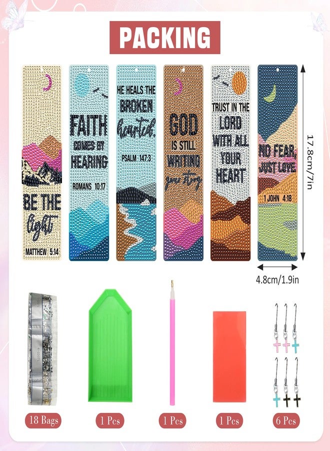 INSYOHO Christian Diamond Art Bookmarks Kit - DIY Diamond Painting Bookmarks with Bible Verses, Religious Bookmark for Adults for Bible Journaling, Prayer & Worship Accessories - Image 2