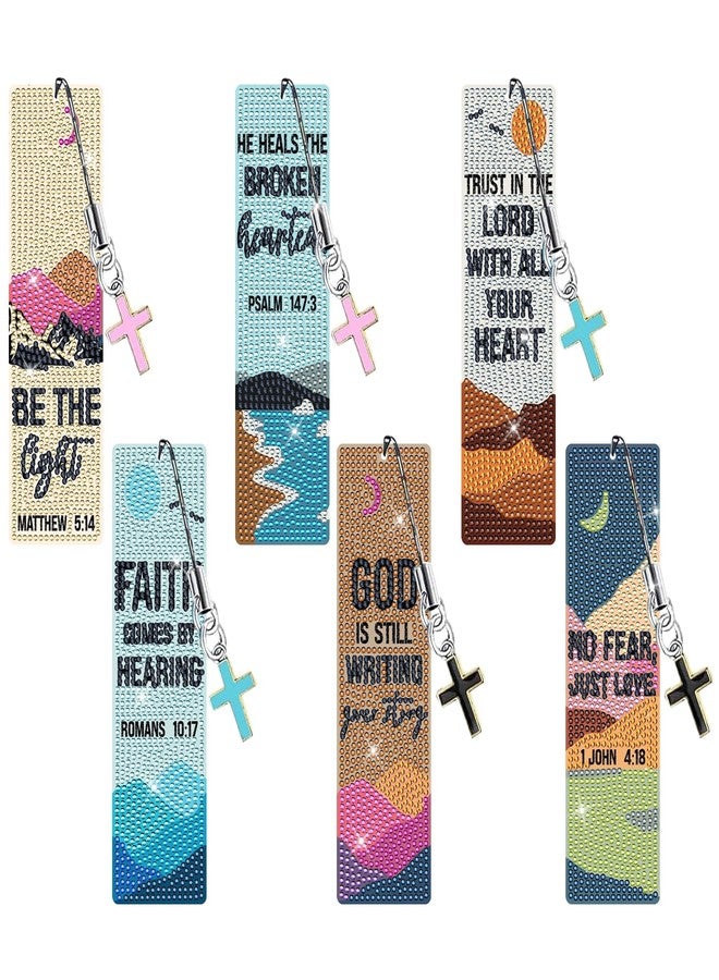 INSYOHO Christian Diamond Art Bookmarks Kit - DIY Diamond Painting Bookmarks with Bible Verses, Religious Bookmark for Adults for Bible Journaling, Prayer & Worship Accessories - Image 1