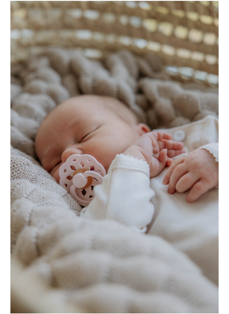 BIBS BIBS Pacifier Boheme 1 PACK | Round Nipple Baby Pacifier | BPA Free Natural Rubber Latex Soother | Made in Denmark | Size 1 (0-6 months) Blossom  - Image 4