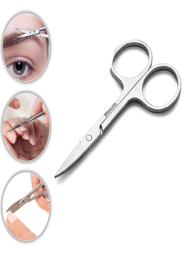 Majestique Eyebrow Pluker with Mini Scissors | Hair Tweezer | Cuticle Scissors Tools for Ingrown Hair and Splinters | Facial Tweezer Tools for Eyebrows and Hair Plucker Removal - Gold/Silver 3Pcs - Image 5
