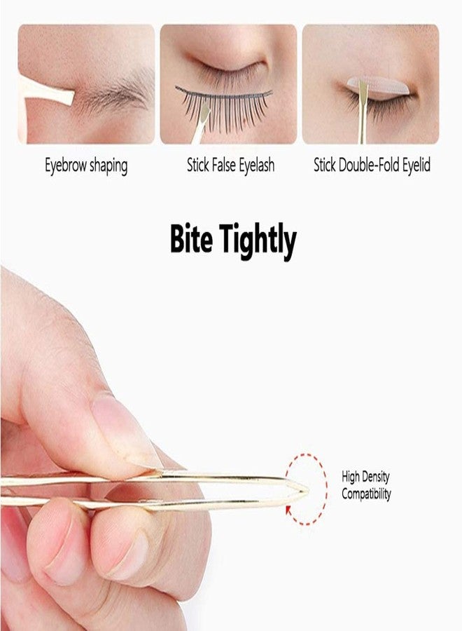 Majestique Eyebrow Pluker with Mini Scissors | Hair Tweezer | Cuticle Scissors Tools for Ingrown Hair and Splinters | Facial Tweezer Tools for Eyebrows and Hair Plucker Removal - Gold/Silver 3Pcs - Image 2