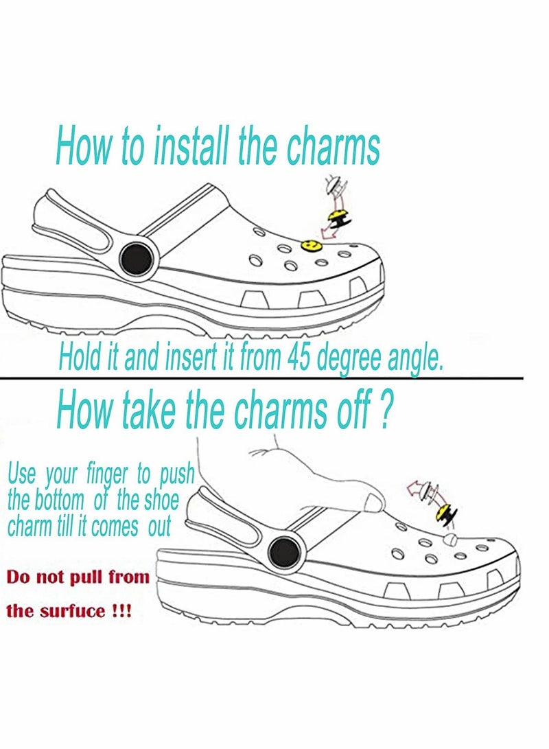 KASTWAVE Shoe Decoration Charms, PVC Shoe Charms for Croc, Different Shapes, Shoes Buckle, Party Gift for Kids and Teens Girls ( 102 Pack ) - Image 5