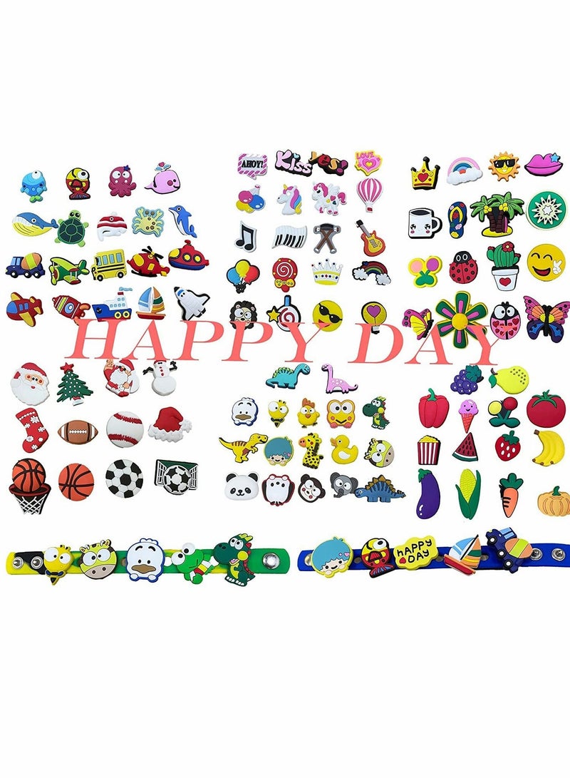 KASTWAVE Shoe Decoration Charms, PVC Shoe Charms for Croc, Different Shapes, Shoes Buckle, Party Gift for Kids and Teens Girls ( 102 Pack ) - Image 2