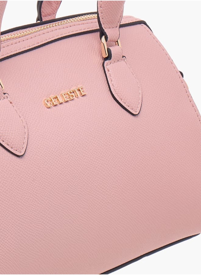 Celeste Women Textured Tote Bag with Double Handle and Detachable Strap  - Image 4