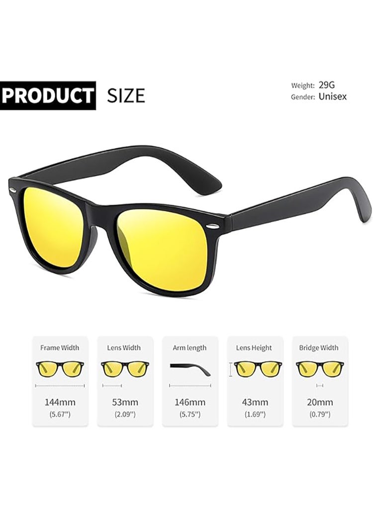 إيلانوفا نظارات شمسية مربعة مستقطبة بتصميم عصري للحماية من الأشعة فوق البنفسجية مضادة للتوهج وتناسب القيادة للرجال والنساء - Image 3