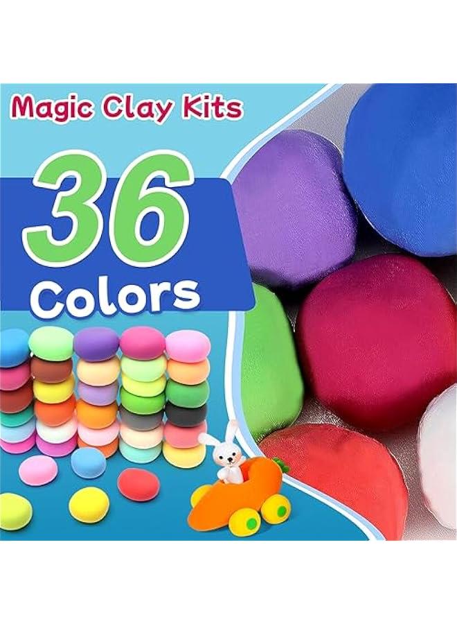HOOKOR Kids Air Dry Clay kit, 36 Colors Modeling Clay Ultra Light Magic Clay with Tools and Project Manual, Safe and Non-Toxic Modeling Clay, Ideal Gift for Kids - Image 2