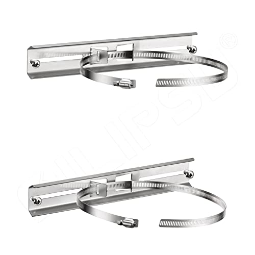 QILIPSU Pole Mounting Kits, 304 Stainless Steel 11.4" x 1.9" Brackets with Adjustable 2–8 Inch Clamps for Electrical Boxes, Devices, and Outdoor Applications - Image 1