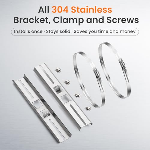 QILIPSU Pole Mounting Kits, 304 Stainless Steel 11.4" x 1.9" Brackets with Adjustable 2–8 Inch Clamps for Electrical Boxes, Devices, and Outdoor Applications - Image 2