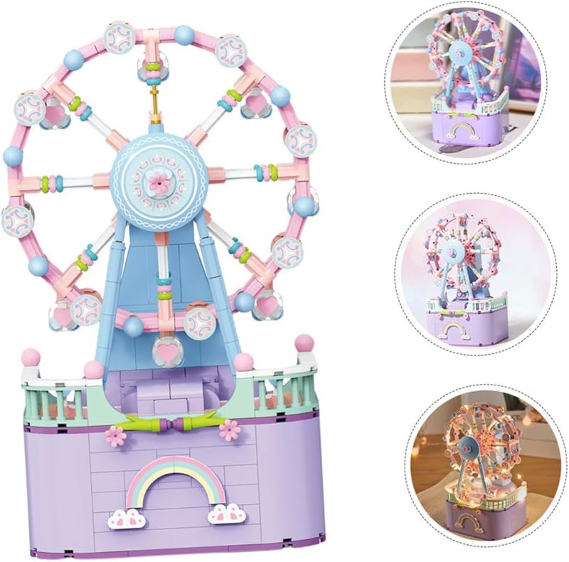 Ferris Wheel Music Box DIY Building Blocks Set Educational Craft Birthday Home Decoration - Image 3