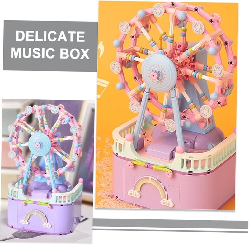 Ferris Wheel Music Box DIY Building Blocks Set Educational Craft Birthday Home Decoration - Image 5