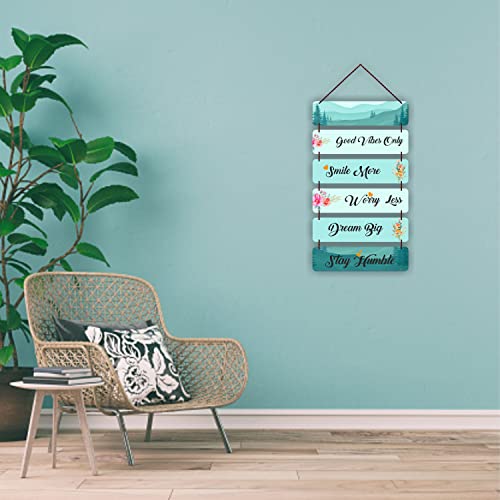 Freny Exim MDF Wooden Good Vibes Only Positive Quote Wall Hanging Art For Home Decor | Office | Gift (12 inch X 30 Inch) Multicolour 502 - Image 3