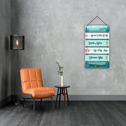 Freny Exim MDF Wooden Good Vibes Only Positive Quote Wall Hanging Art For Home Decor | Office | Gift (12 inch X 30 Inch) Multicolour 502 - Image 4