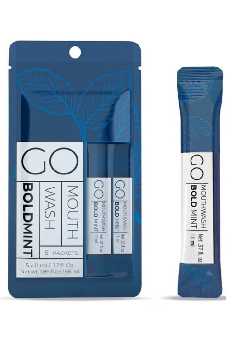 Go Mouthwash Concentrated Mint Mouthwash, Package Containing 5 Sachets