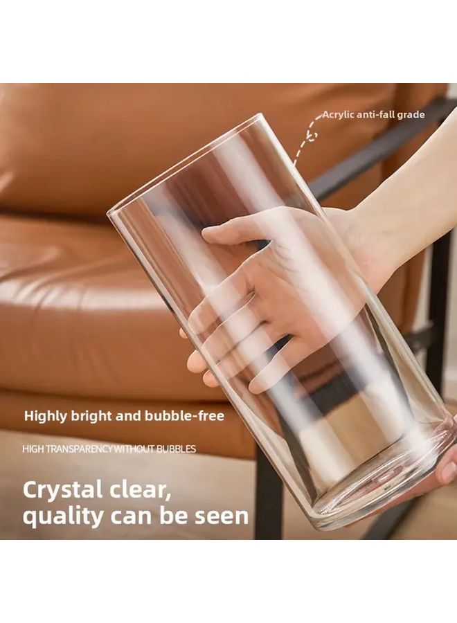 Transparent Acrylic Cylinder Vase Large and Small Set for Home Decor Flower Arrangement - Image 2