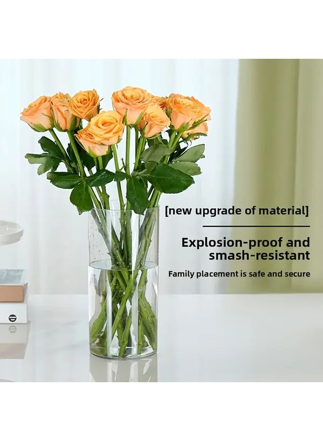 Transparent Acrylic Cylinder Vase Large and Small Set for Home Decor Flower Arrangement - Image 3