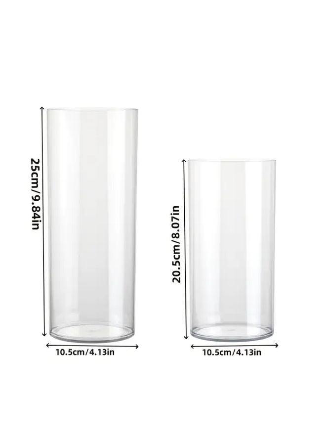 Transparent Acrylic Cylinder Vase Large and Small Set for Home Decor Flower Arrangement - Image 4