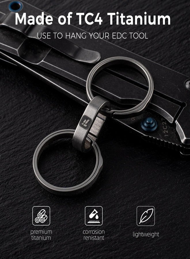 FEGVE Key Ring, Titanium Side Pushing Key Rings Keychain Rings Small Split Keyrings for Men (Gray) - Image 5