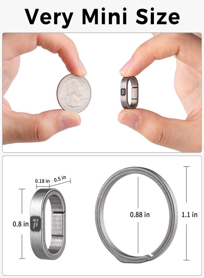 FEGVE Key Ring, Titanium Side Pushing Key Rings Keychain Rings Small Split Keyrings for Men (Gray) - Image 2