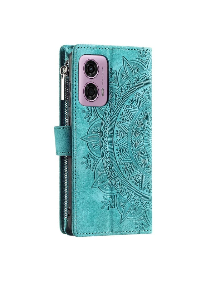 HuHa Case Cover For Motorola Moto G85 Multi-Card Totem Zipper Leather Phone Case(Green) - Image 3